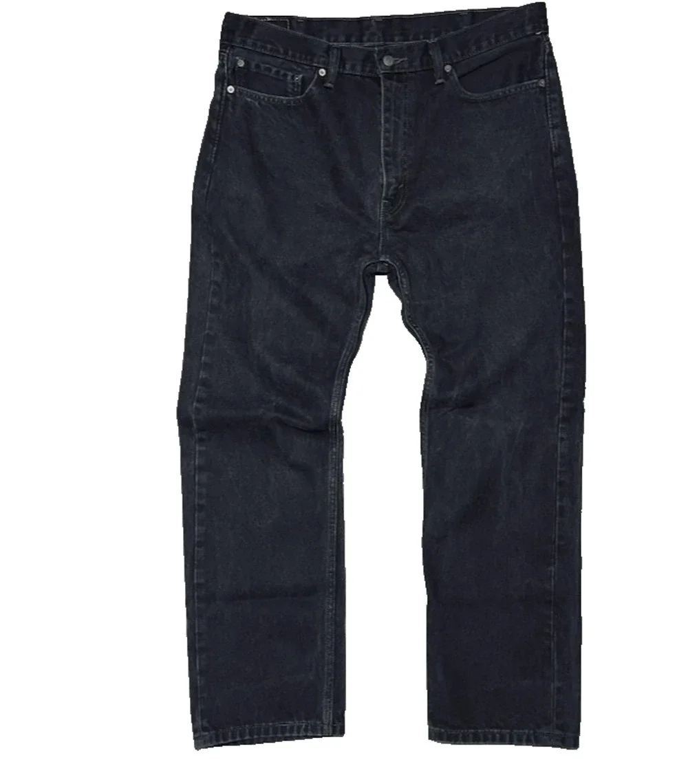 Levi's 505 Men's Black Jeans 38x31 Regular Fit Straight Leg Denim 00505-0260